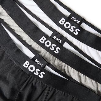 HUGO BOSS Katoenen herenslip met logo (set van 3) (Tweekleurig blauw)