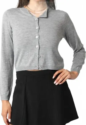 Olivaceous Rhodes Knit Cardigan In Heather Grey