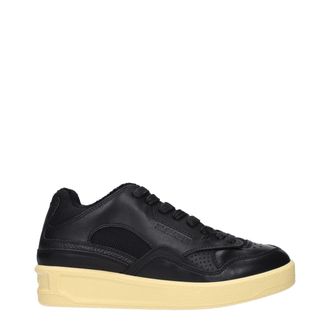 Jil Sander Black Leather Low Top Womens Sneakers