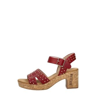 Mustang High Heel Sandalen - Dames - Sandalen met hakken - Rood - 41 EU - Schoenen