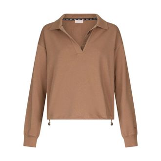 Liu Jo Sweatshirts, female, Brown, Size: XL Brown Sweatshirt with Rhinestones