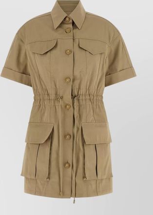 Balmain safari shirt dress collared short sleeves