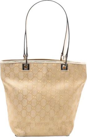 Gucci Pre-owned Printed Handle Tote Bag - Dames - Vintage Shopper - Beige - ONE Size - Vintage