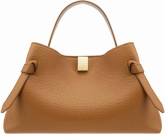 Yuzefi Gyoza Pebble Grain Leather - Dames - Handtassen - Bruin - ONE Size - Leer - Tassen