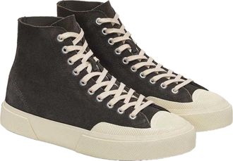 Superga Womens Mens 2433 Works Flesh Out Suede High Top Trainers (Volcano Grey/Off White) - Size UK 5.5