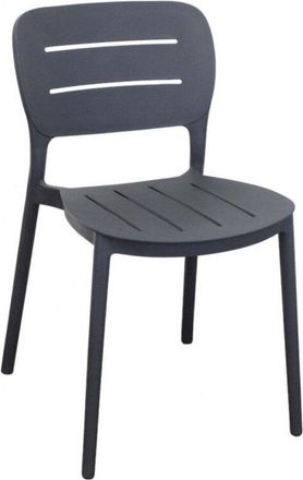 No Brand Sedia senza braccioli in polipropilene impilabile 52.5x44xH79 cm Giselle - Antracite