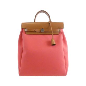 Herm&egrave;s Bougainvillier Fauve Toile Officier Backpack Pouch (Pre-Owned)