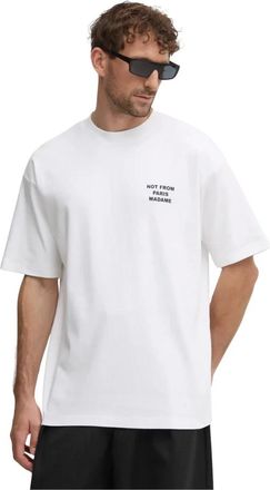 Dr&ocirc;le de Monsieur Le T-Shirt Slogan - Heren - T-shirts - Wit - S - Katoen - Tops