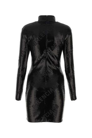 Balenciaga Womens Black Sequins Mini Dress 1102 Abiti