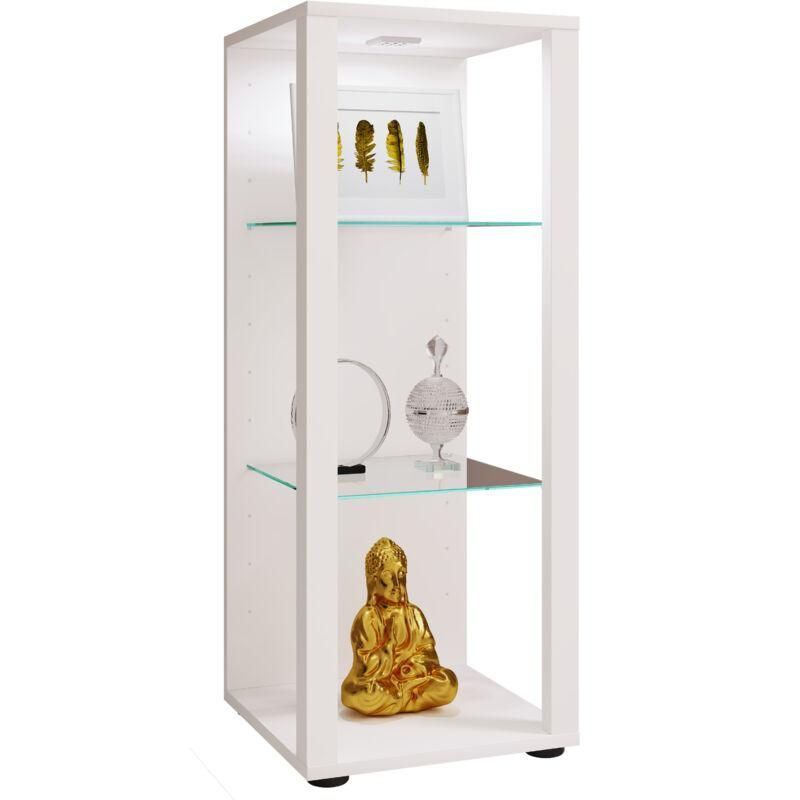 Armadio Moderno 175x140x38.5cm - Con Ante Acrilico, Cassetti, Per Cucina E Soggiorno, Bianco