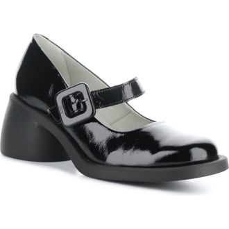 FLY London Huvi Mary Jane Pump in Black Rock at Nordstrom Rack, Size 8-8.5Us / 39Eu
