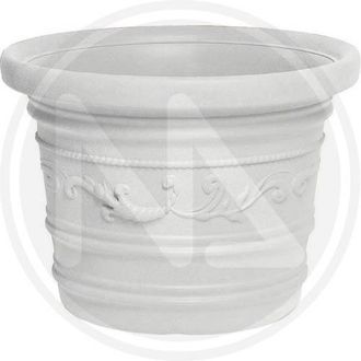 Papillon Papillon - Vaso Tondo Festonato In Resina Colore Bianco Doppio Bordo Diametro Cm. 80