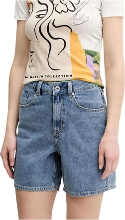 Karl Lagerfeld High Waist Denim Shorts - Dames - Denim shorts - Blauw - W24 - Denim - Korte Broeken