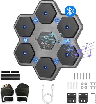 OEM M&aacute;quina De Boxeo M&aacute;quina De Boxeo Con M&uacute;sica, M&aacute;quina De Boxeo Con M&uacute;sica Electr&oacute;nica, Dispositivo De Entrenamiento De Boxeo De Pared De Pu Con Guante
