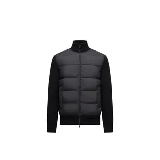 Moncler Moncler Padded Wool Zip-up Cardigan, Men, Black, Size: 3xl