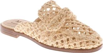 Mia Womens Layce Raffia Mules In Beige