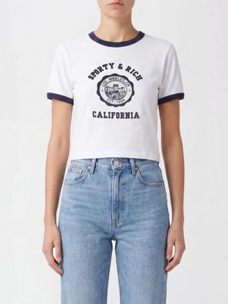 Sporty & Rich T-shirt cropped California in cotone con stampa logo
