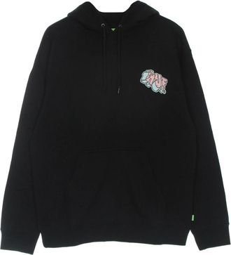 HUF Zwarte hoodie met lange mouwen en kangoeroezak - Heren - Hoodies - Zwart - L - Katoen - Hoodies & sweatvesten