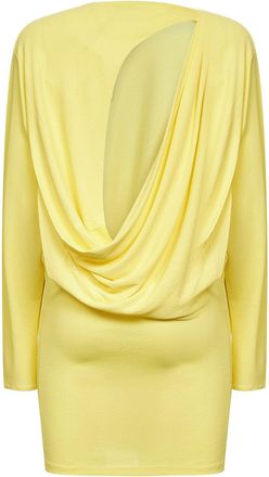 Jacquemus Womens The Mistral Cowl-Back Mini Dress Yellow Viscose