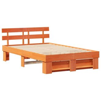 Berkfield Home with Headboard Brown 120 x 200 cm Solid pine wood