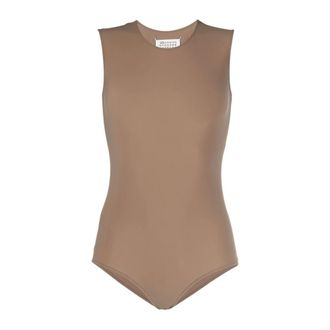 Maison Margiela Tops, Dames, Bruin, 2Xs, Beige Tank Bodysuit