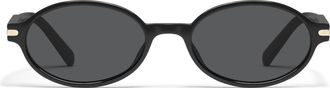 Quay Nevermind 54mm Round Sunglasses in Black/smoke at Nordstrom