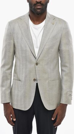 Corneliani CC COLLECTION Blazer Semifoderata a 2 Bottoni in Herringbone Corneliani