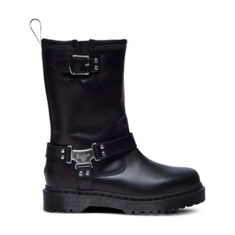 Dr. Martens Schoenen, Dames, Zwart, 40 EU, Leer, Zwarte Leren Enkellaarzen