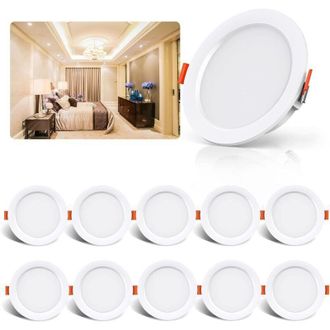 OEM Focos Led Empotrables, Paquete De 10, 5 W, 500 L&uacute;menes, Equivalente A Una Bombilla Incandescente De 50 W, Luz Blanca Neutra De 4000 K, Ultrafinos Para
