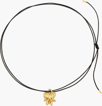 Yoj Loff Mini Cord Necklace in Gold and Black in Gold/black at Nordstrom