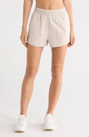 Rhone Saltair Pleated Shorts in Taupe Stripe at Nordstrom, Size X-Small