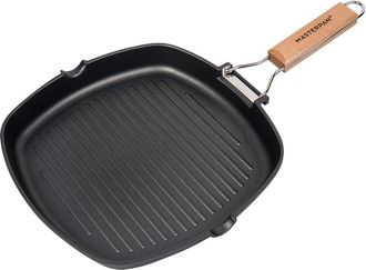 Masterpan Grill Pan Non-Stick Cast Aluminum With Folding Handle