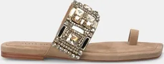 Alma En Pena Square Toe Beaded Sandal in Beige at Nordstrom, Size 37