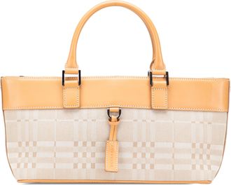 Burberry Geruite Patroon Leren Trim Shopper