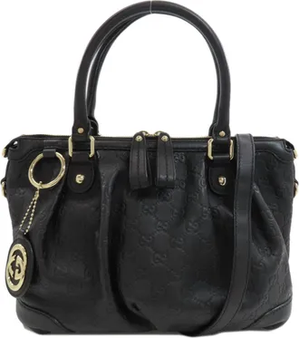 Gucci Sukey Black Leather Tote Bag (Pre-Owned)