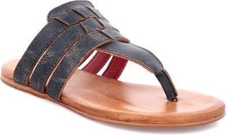 Bed Stü Yoli Thong Sandal in Black Lux at Nordstrom, Size 7.5