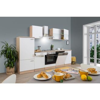 Respekta Cucina blocco cucina blocco cucina componibile rovere bianco Merle 280 cm Respecta