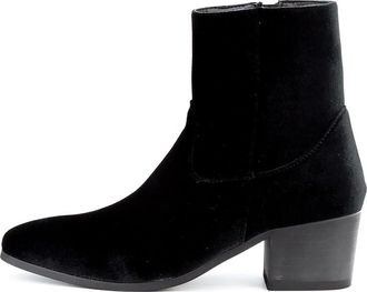 Generic High Heel Heighten Side Zipper Chelsea Boots for Men Pointed Toe Chunky Block Heel Dress Ankle Boot for Business Party Wedding,Black 2,10.5 UK