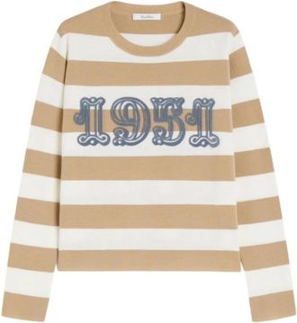 Max Mara Viterbo Sweater - Dames - Ronde hals truien - Veelkleurig - M - Wol - Truien & Vesten