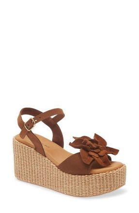 Chocolat Blu Jakkie Platform Wedge in Cinnamon Suede at Nordstrom, Size 6.5-7Us