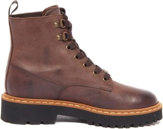 Hogan Vintage Effect Enkellaarsjes - Dames - Veterlaarzen - Bruin - 36 EU - Schoenen