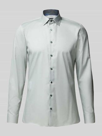 Olymp No. 6 Super Slim Fit Business-Hemd mit Kentkragen in Silber, Größe 36