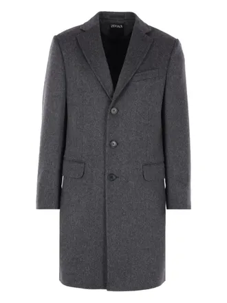 Ermenegildo Zegna single-breasted buttoned coat - Grey