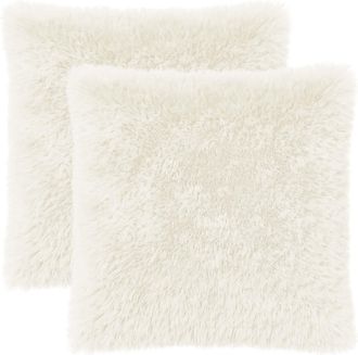 vidaXL Funda De Almohada 2 Pcs Heerlen Blanco 55 X 55 Cm Fleece Pv Vidaxl