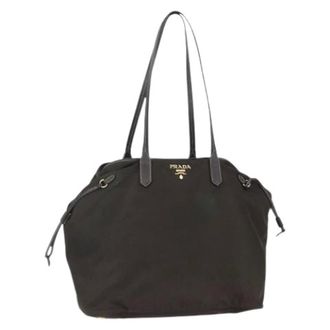 Prada Pre-owned Tote Bags, female, Green, Size: ONE SIZE Pre-owned Nylon Tote Bag