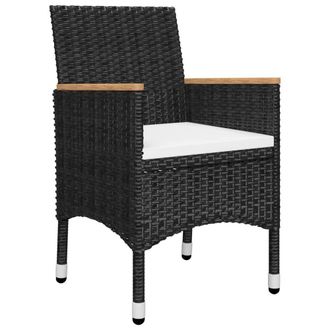 Berkfield Home Beautiful 5 Piece Garden Dining Set with Cushions Black