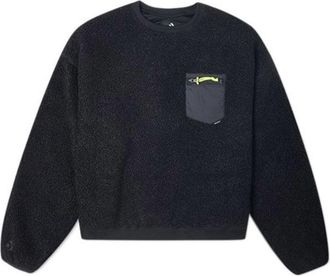 Converse (WMNS) Converse Loose Short Sweater Asia Sizing Black 10020289-A02