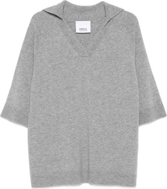 Erika Cavallini Semi Couture Maglione con scollo a V - Grigio