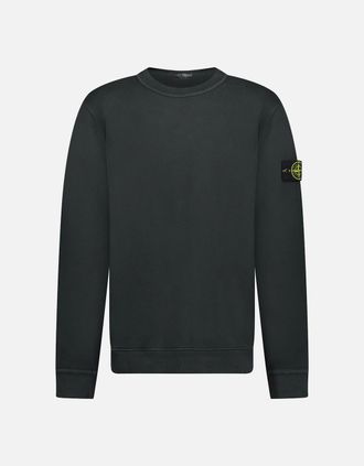 Stone Island Mens Stone Island Old Effect Crewneck Sweatshirt Lead Grey - Size: 40