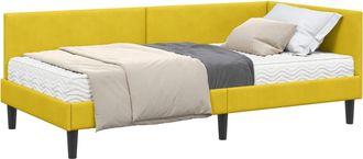 vidaXL Struttura Letto Angolare Con Materasso 2 Pz Giallo Velluto Vidaxl